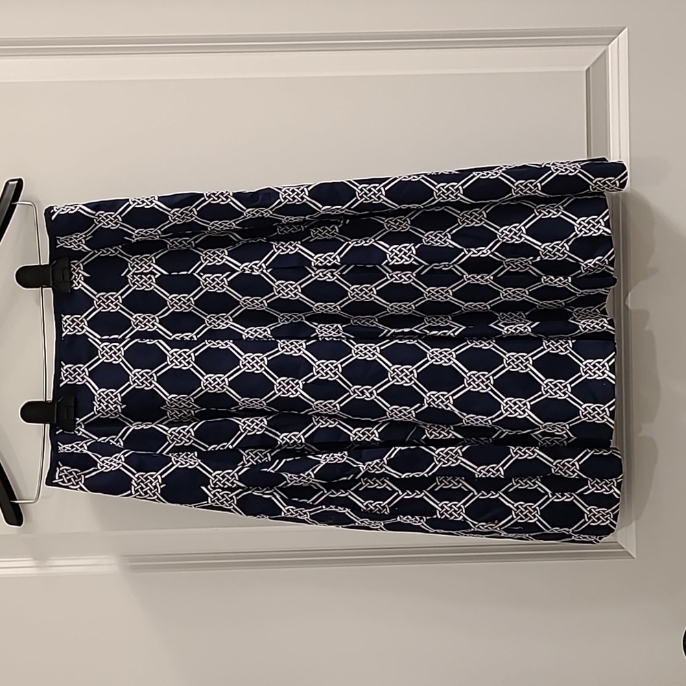 NWOT Jones New York Blue Printed A-Line Midi Skirt 4